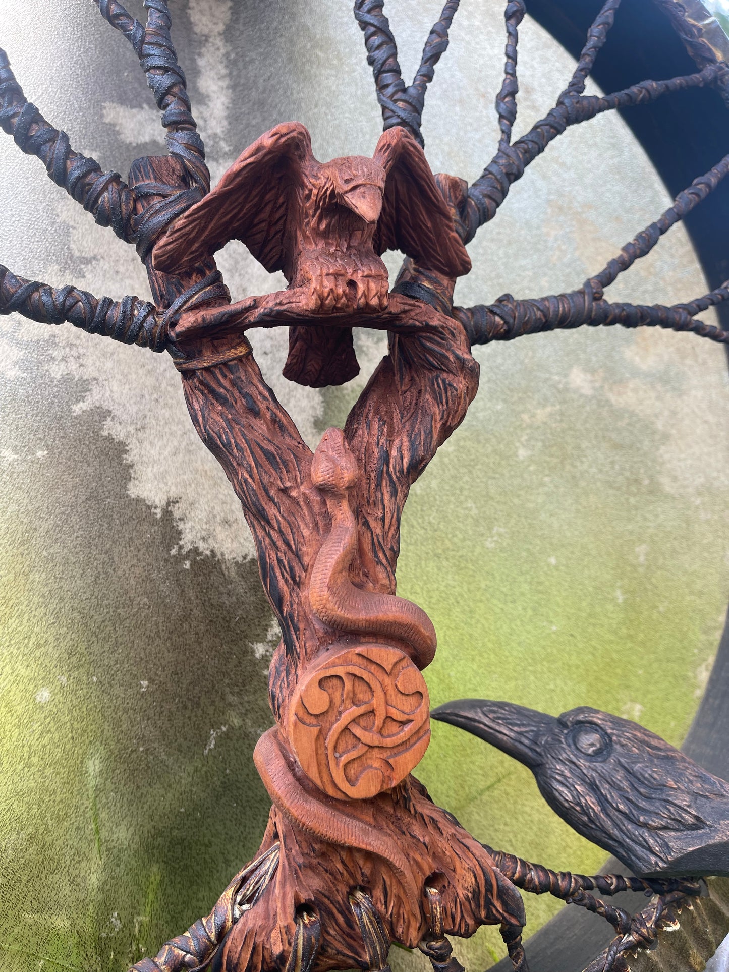 Shaman drum Raven and Snake