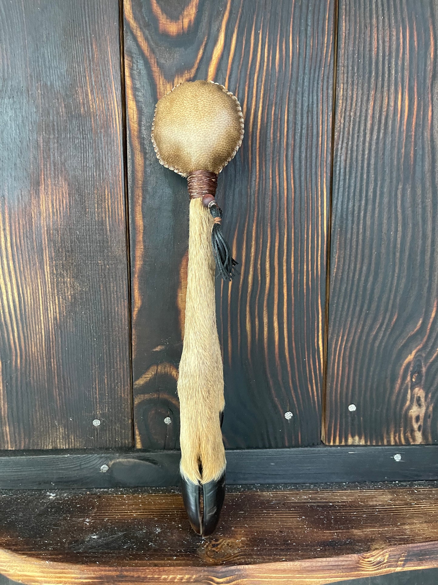 Shamanic rattle Roe deer leg