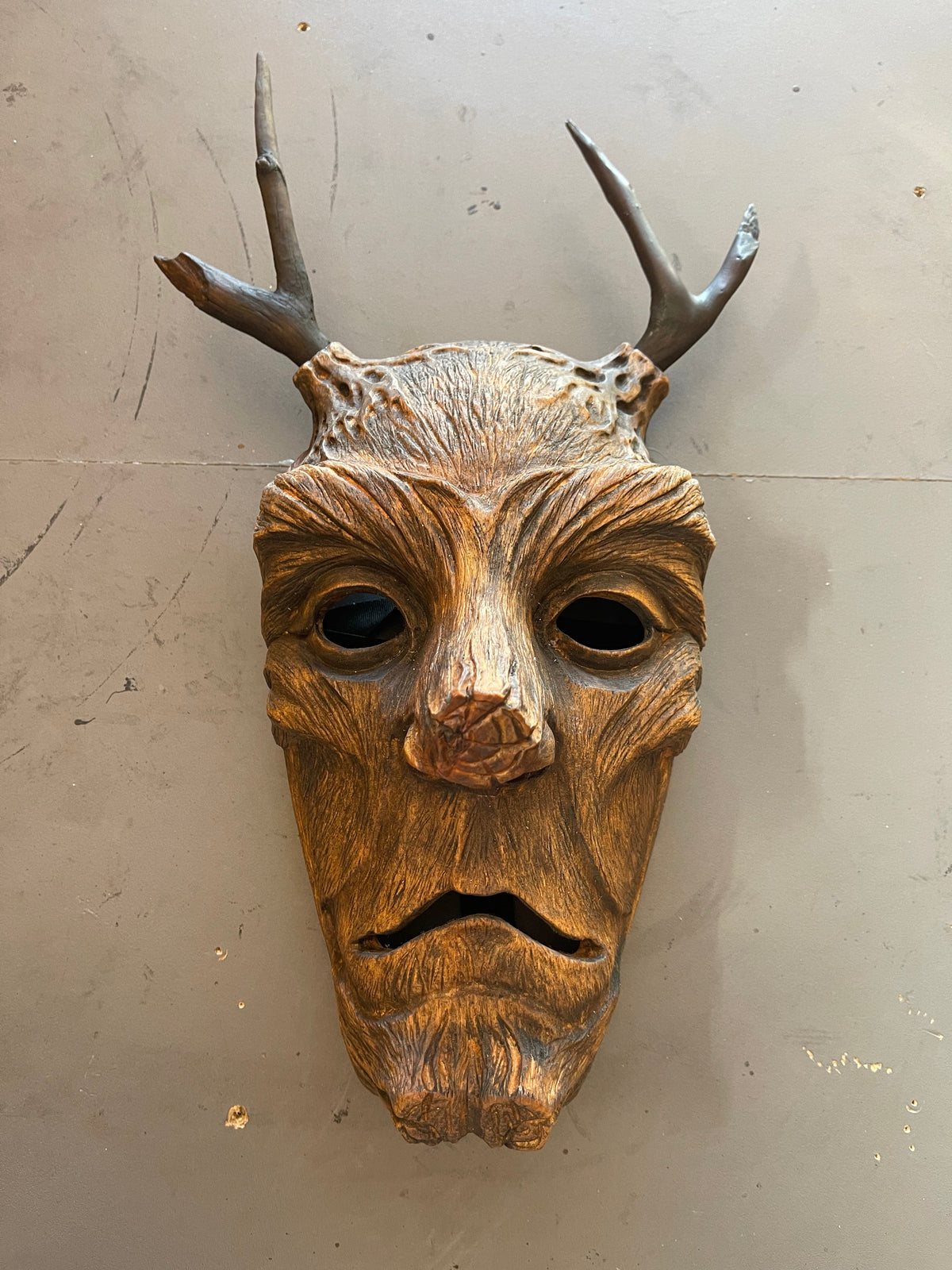 Shamanic Mask — Hand-Carved Ritual Mask