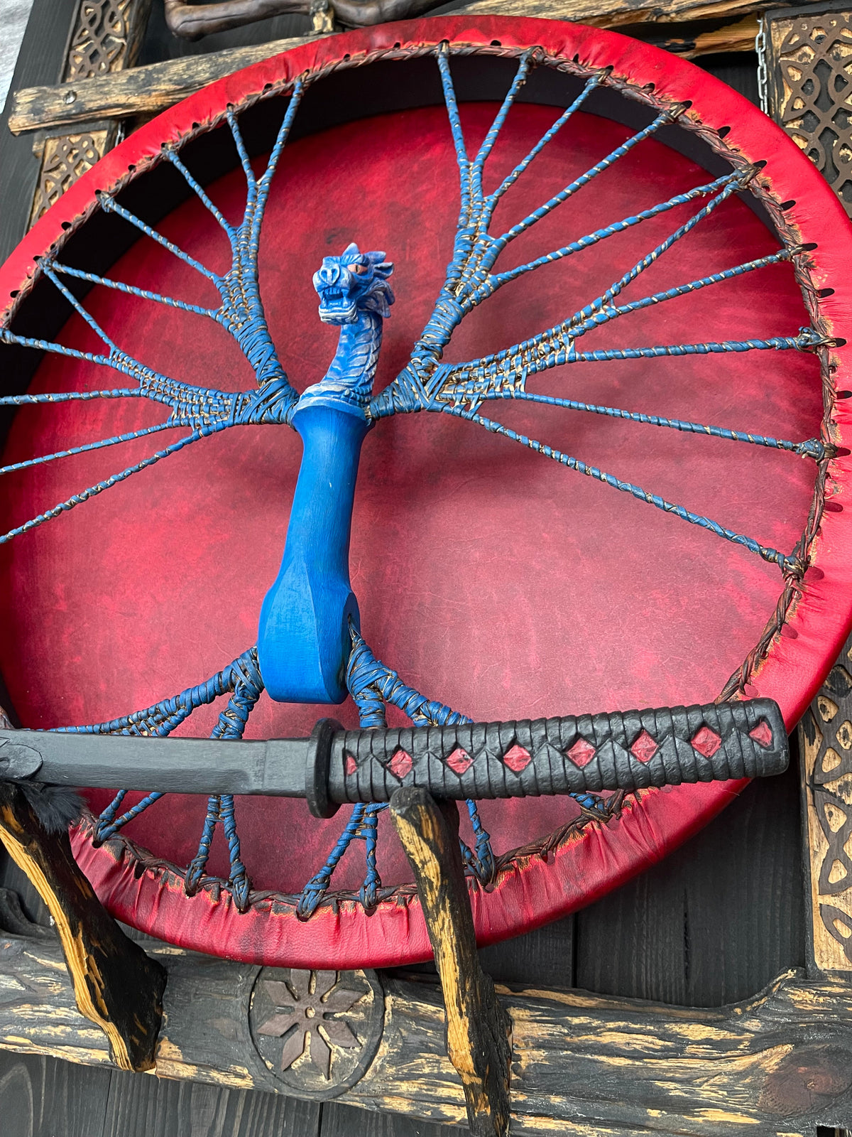 Shamanic Drum Blue Dragon — 24"