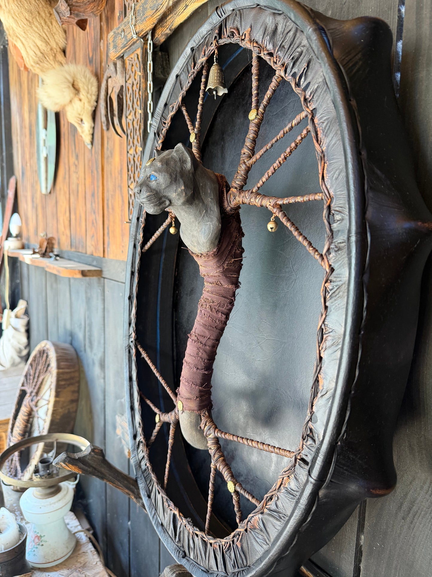 Shamanic Drum 'The Black Panther' — 24/20" Oval