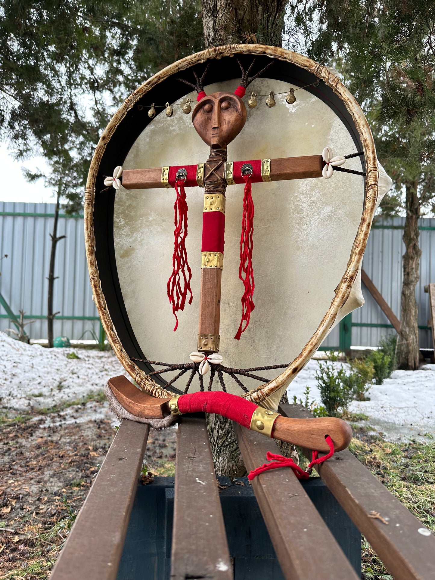 Siberian Drum 'White Shaman' — 24/20" Oval