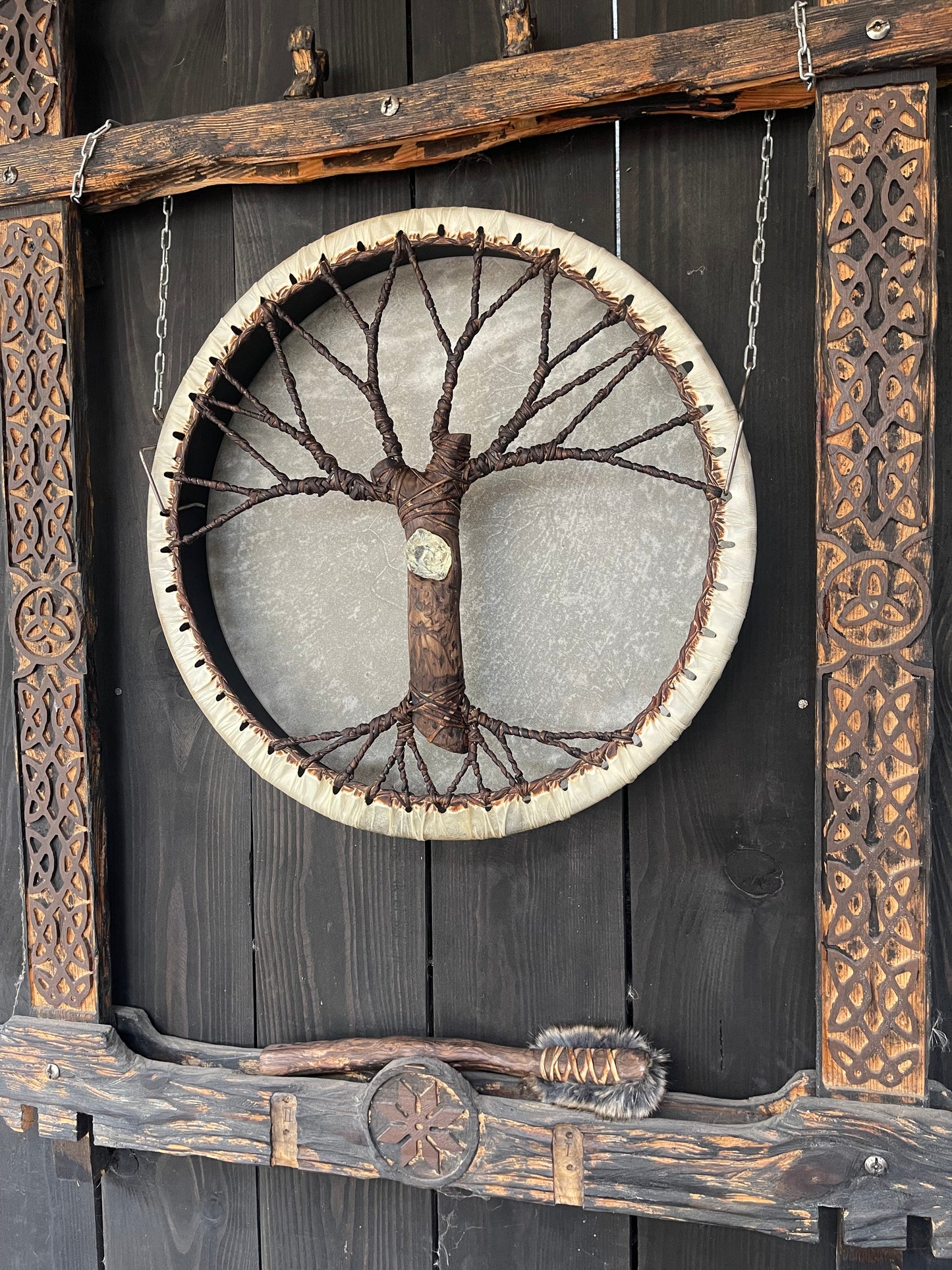 Shaman drum Tree of Life 16 moonstone