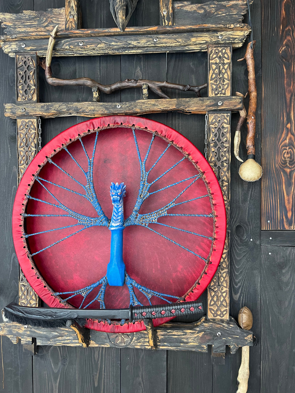 Shamanic Drum Blue Dragon — 24"