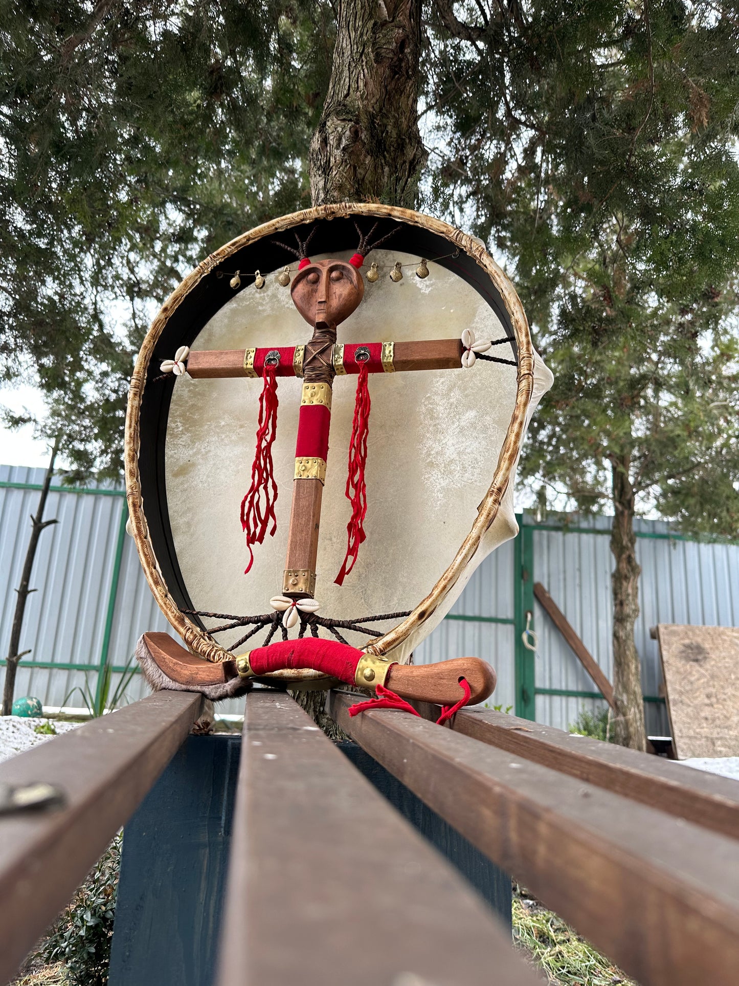 Siberian Drum 'White Shaman' — 24/20" Oval