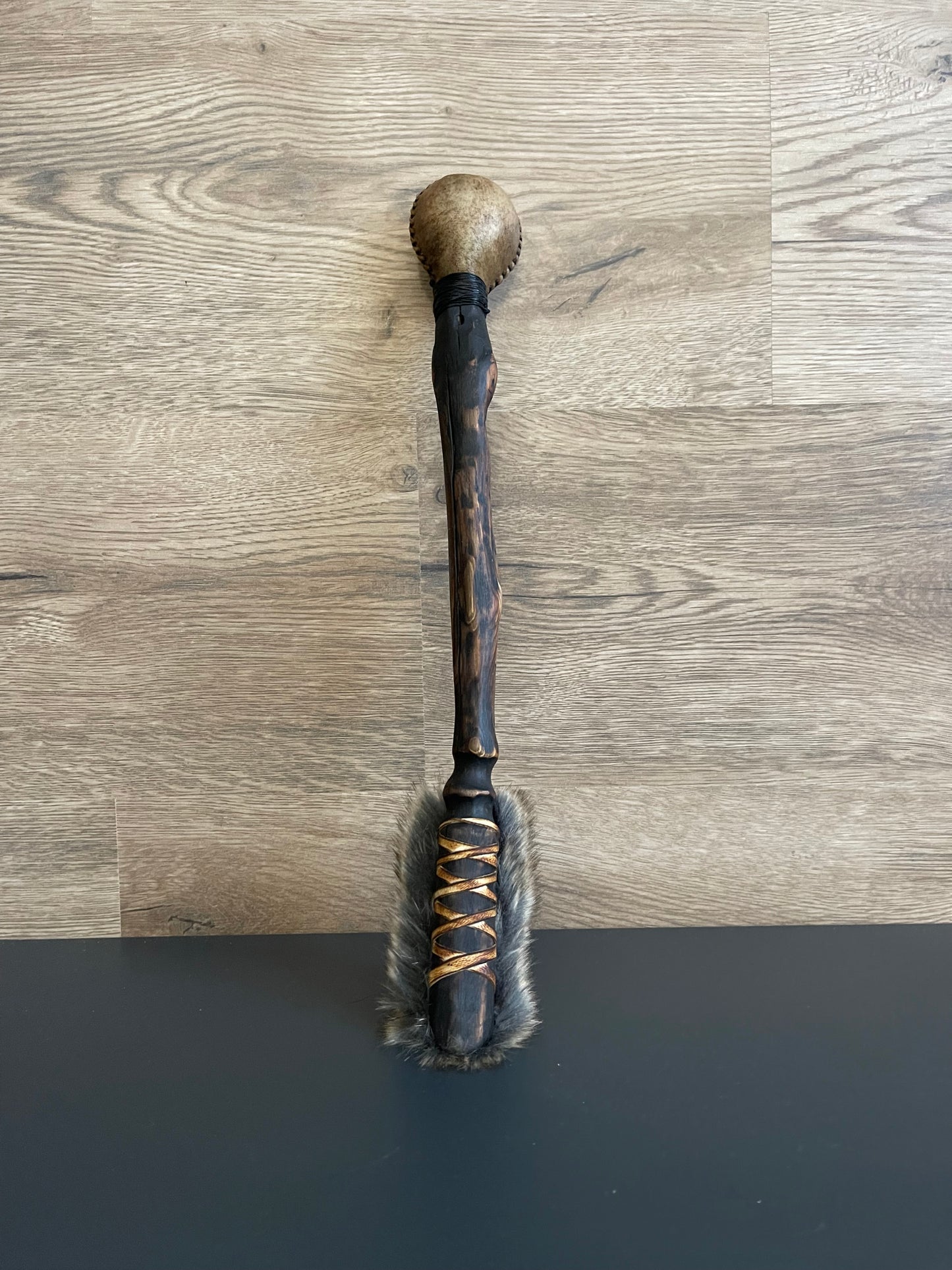 Shamanic rattle and beater (two sides )