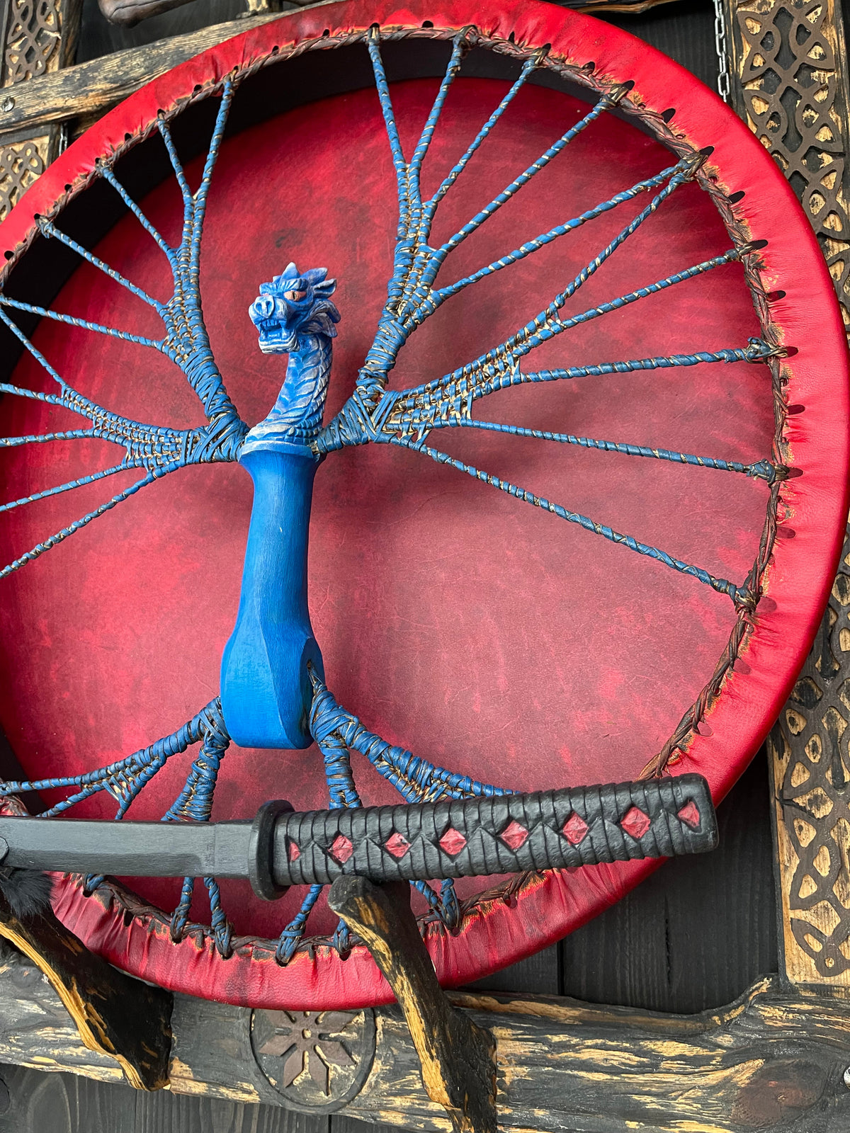 Shamanic Drum Blue Dragon — 24"