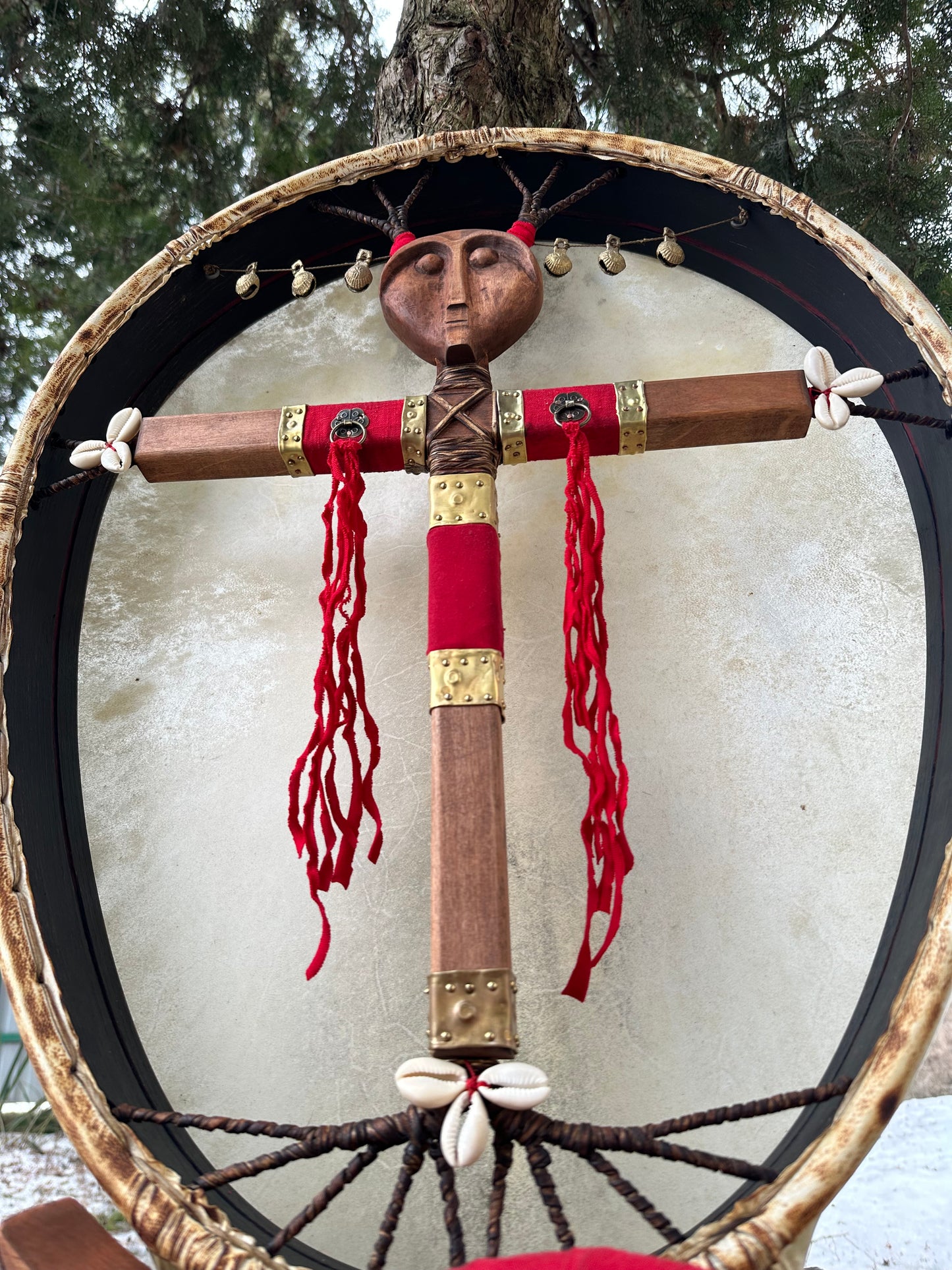 Siberian Drum 'White Shaman' — 24/20" Oval
