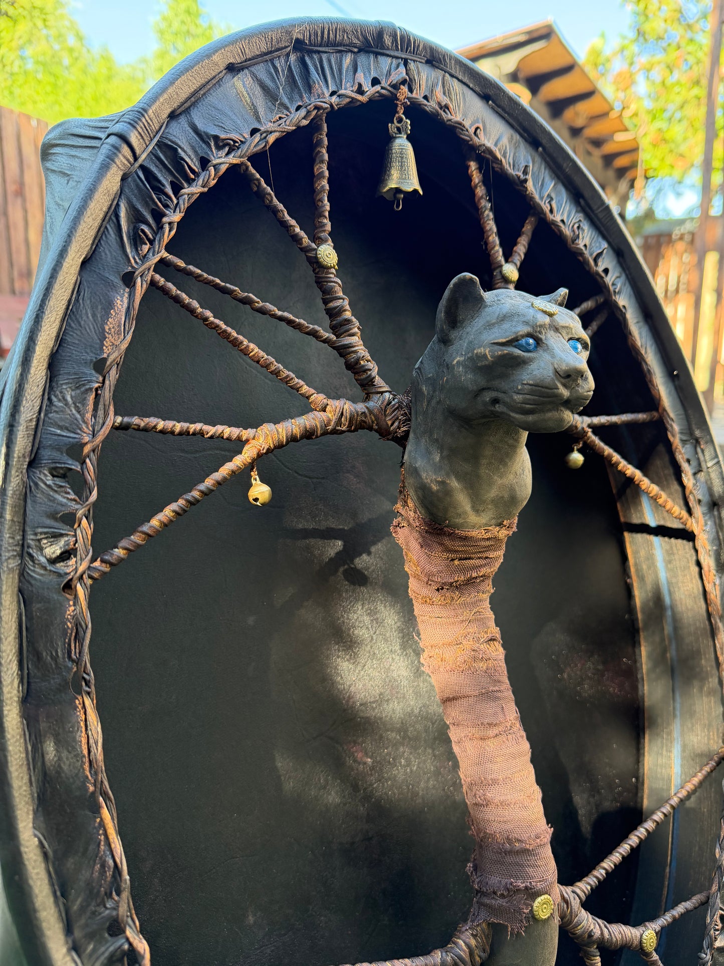 Shamanic Drum 'The Black Panther' — 24/20" Oval