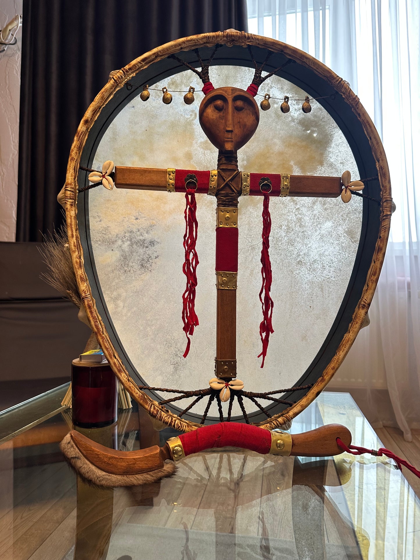 Siberian Drum 'White Shaman' — 24/20" Oval