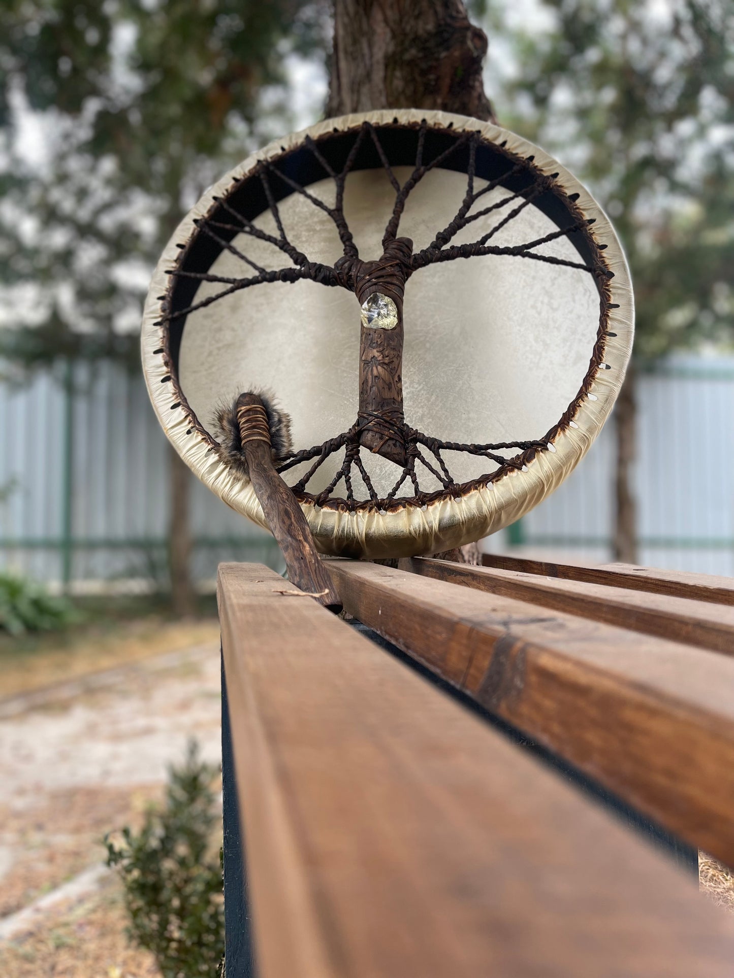 Shaman drum Tree of Life 16 moonstone