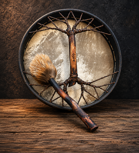 Shaman Drum for Beginners — 12" Round Tree of Life