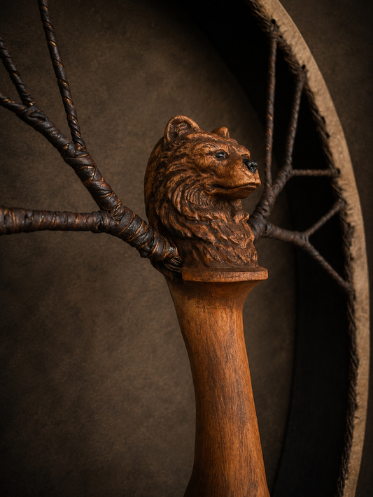 Shamanic Drum the Bear — 20/18" Oval
