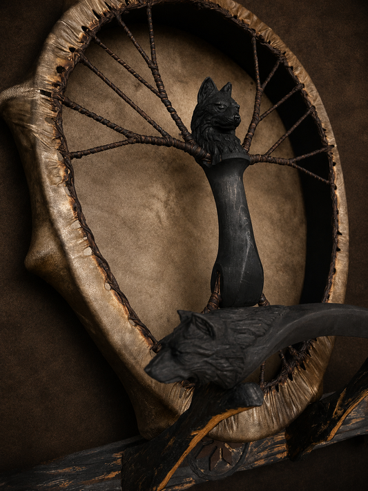 Shamanic Drum the Wolf — 20/18" Oval