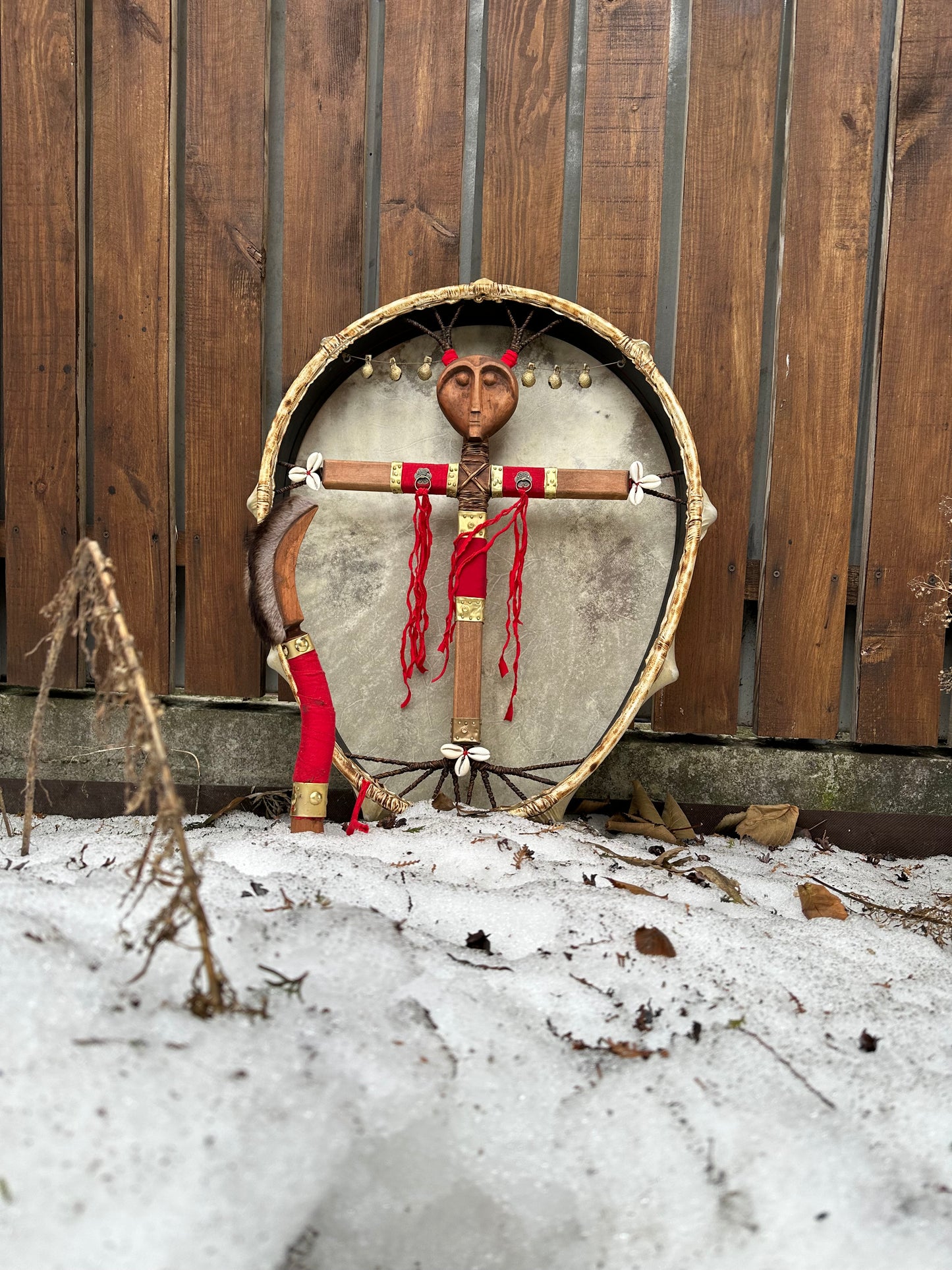 Siberian Drum 'White Shaman' — 24/20" Oval