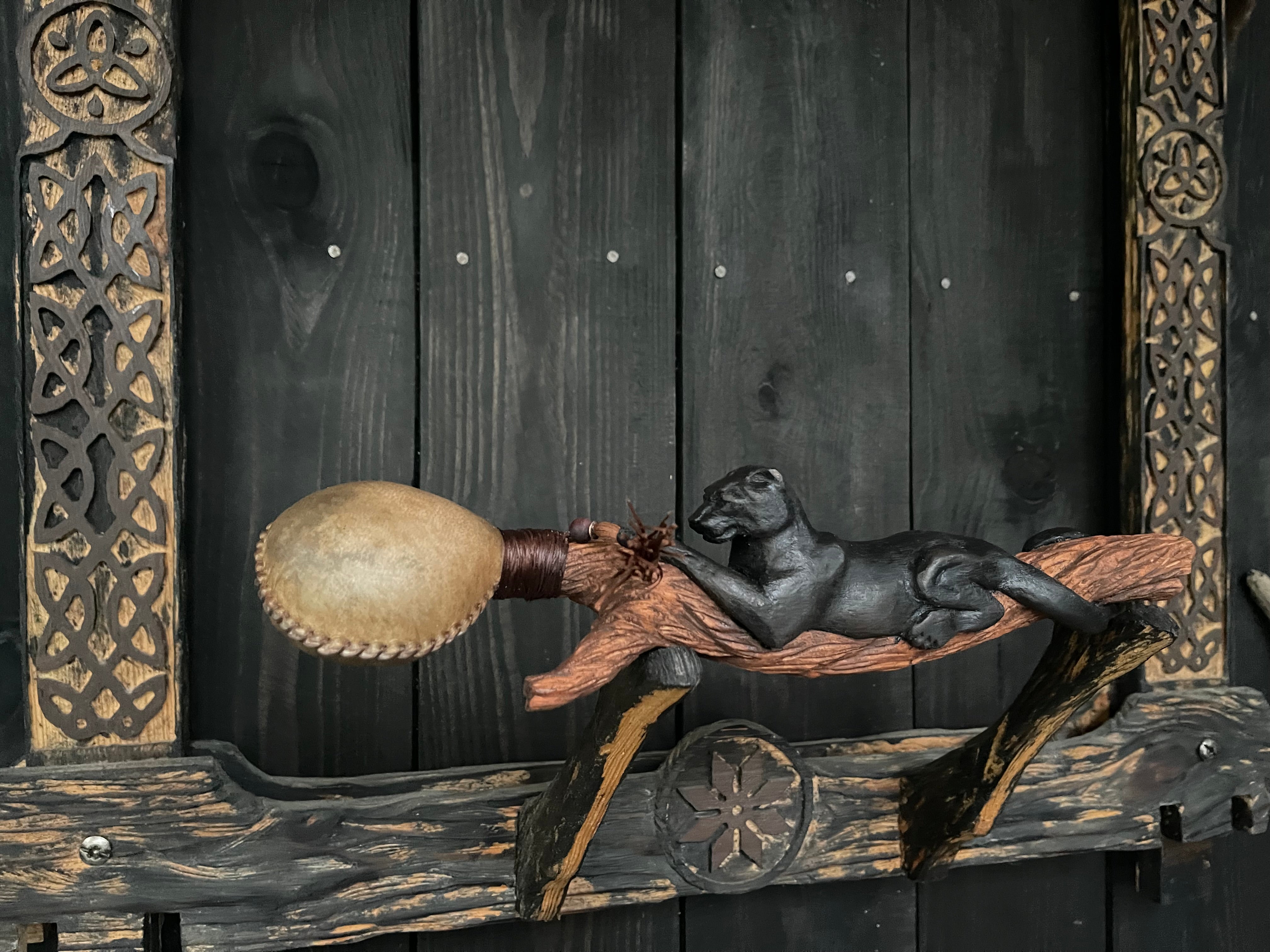 Every Rattle Shamanic rattle the Black Panther – Open your drum