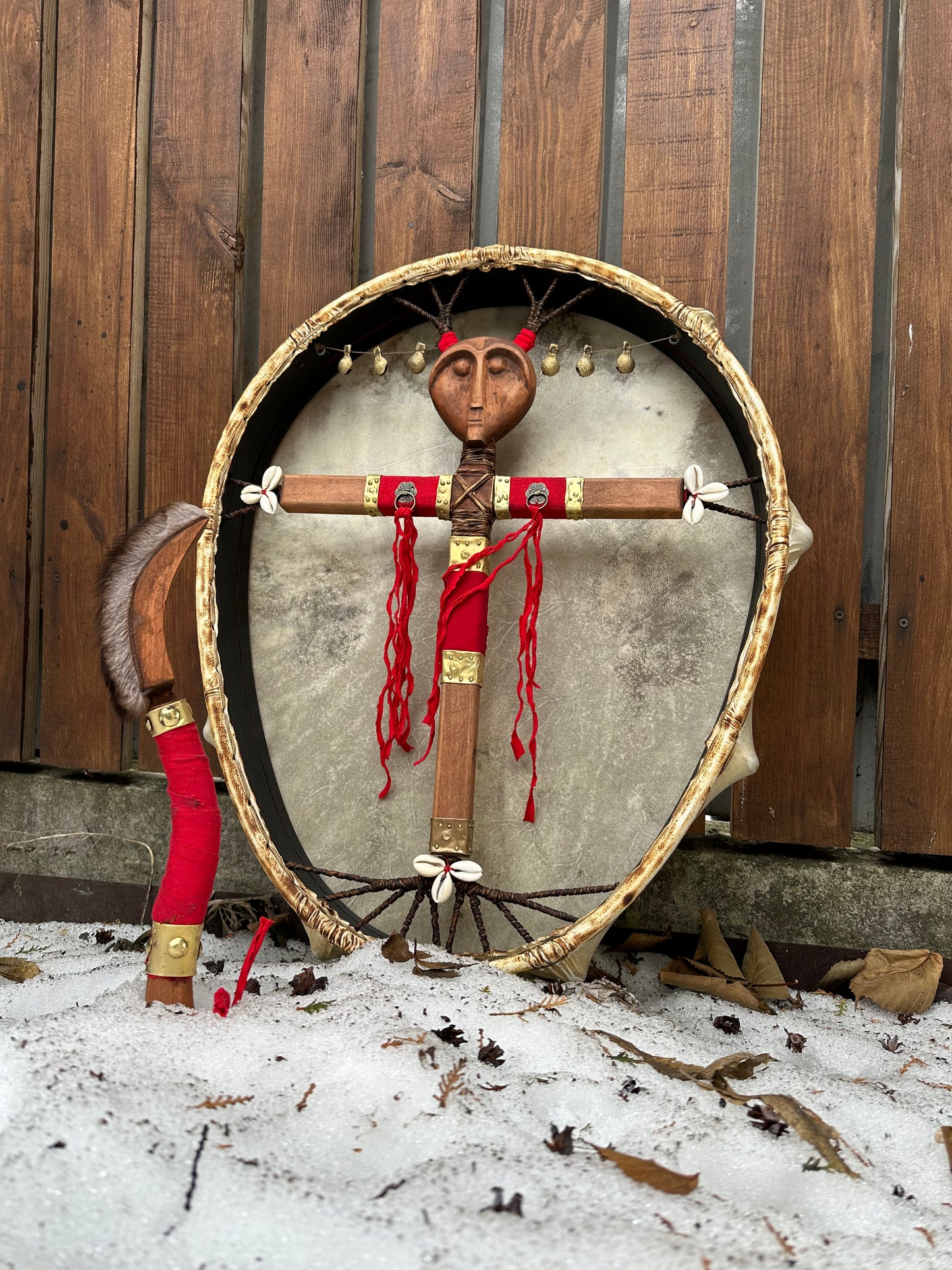 Siberian Drum 'White Shaman' — 24/20" Oval
