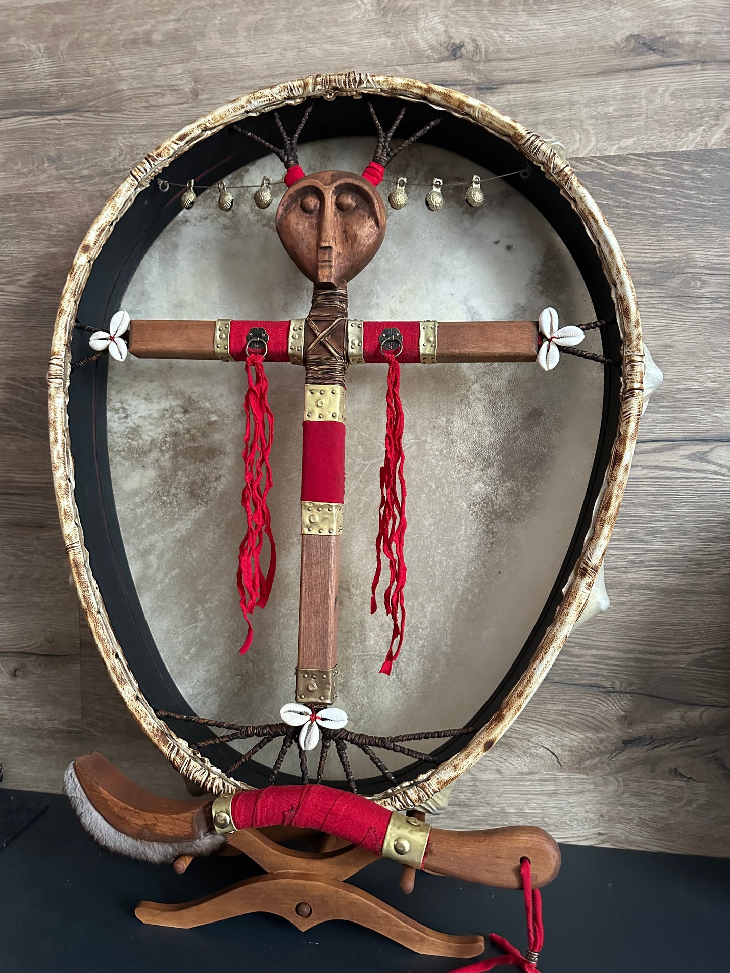 Siberian Drum 'White Shaman' — 24/20" Oval