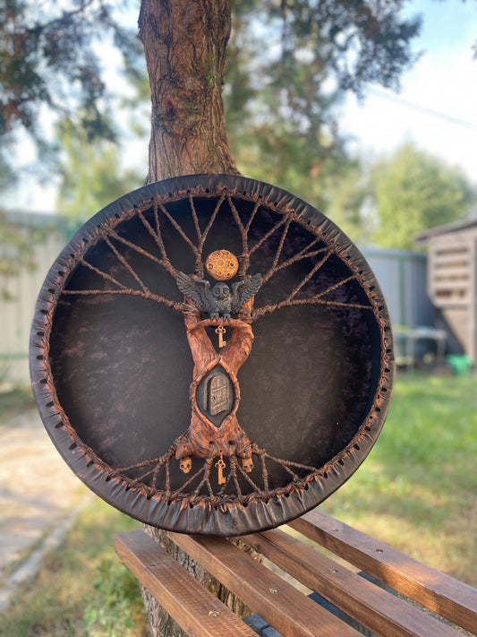 Shaman drum an Owl