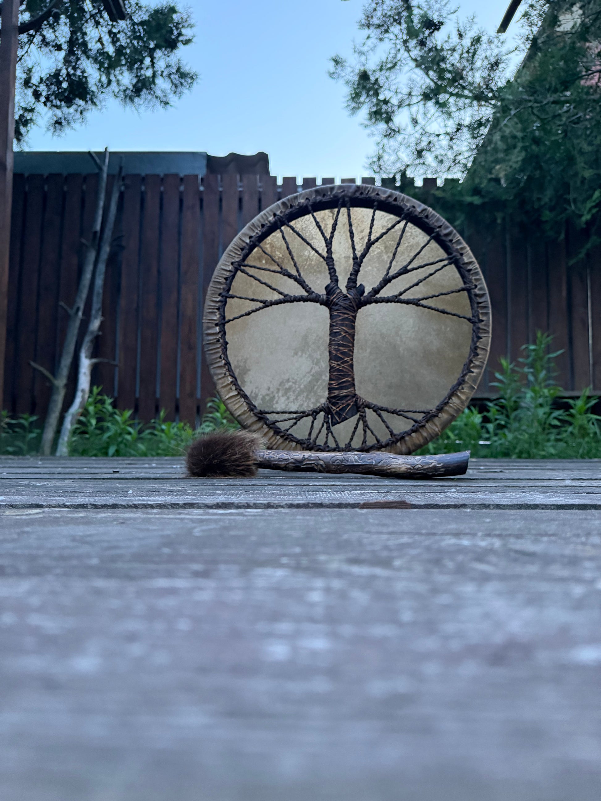 Tree of Life shamanic drum, side