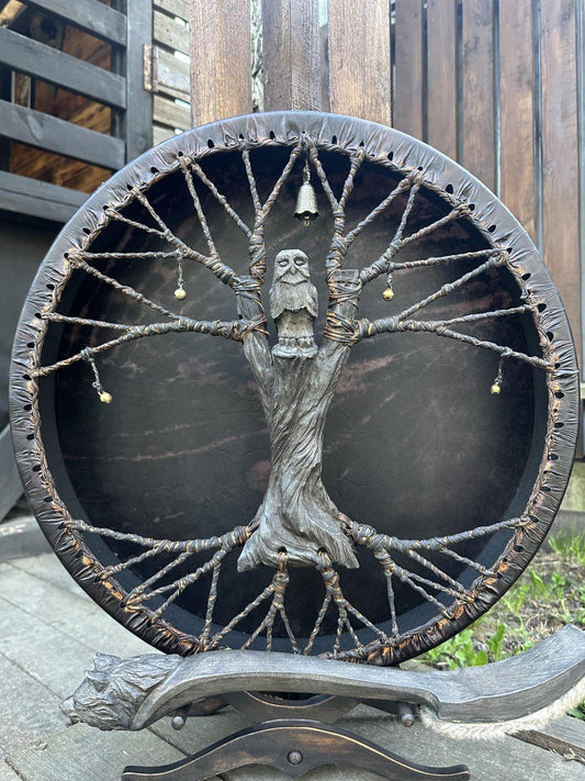 Shamanic Drum Owl 18 inch Round
