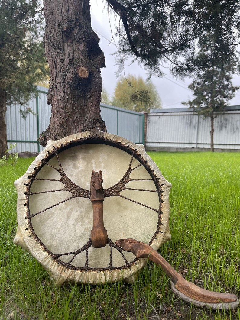 Shamanic Horse Drum 16 inch handmade ritual
