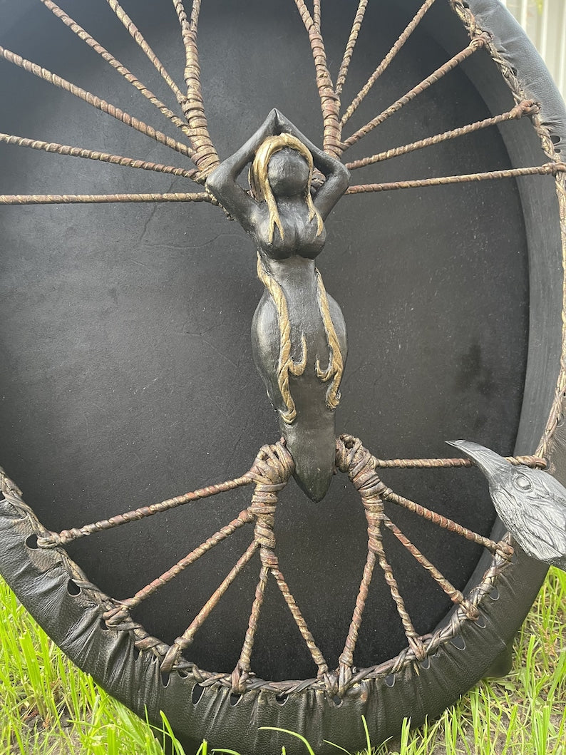 Shamanic Gaia Drum 60/50cm goat skin ash alder