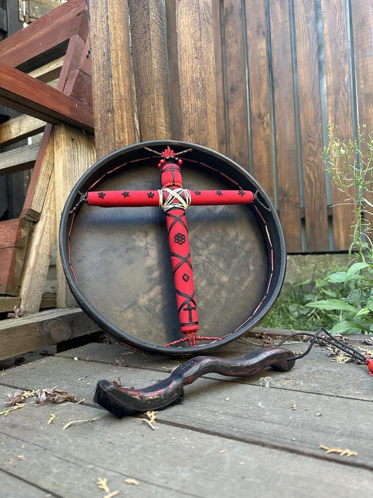 Handmade Shamanic Motanka Drum 12 inch Ukrainian Folk