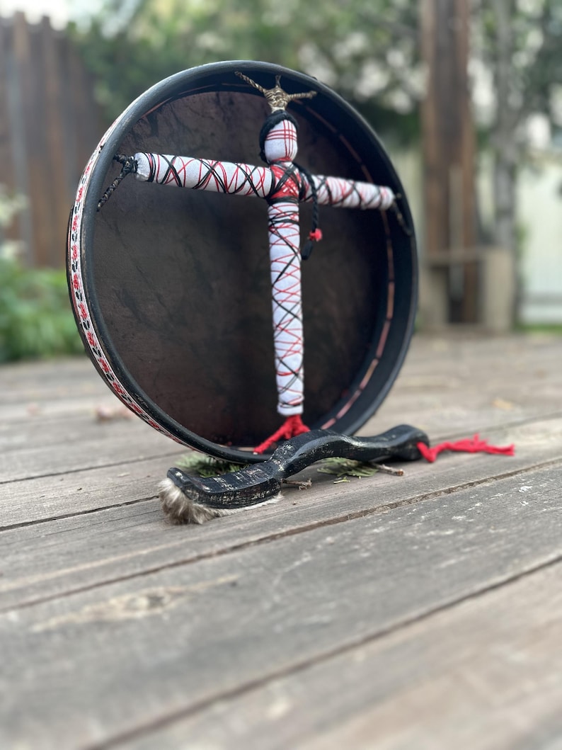 Shamanic Motanka Drum 12" — Ukrainian Folk