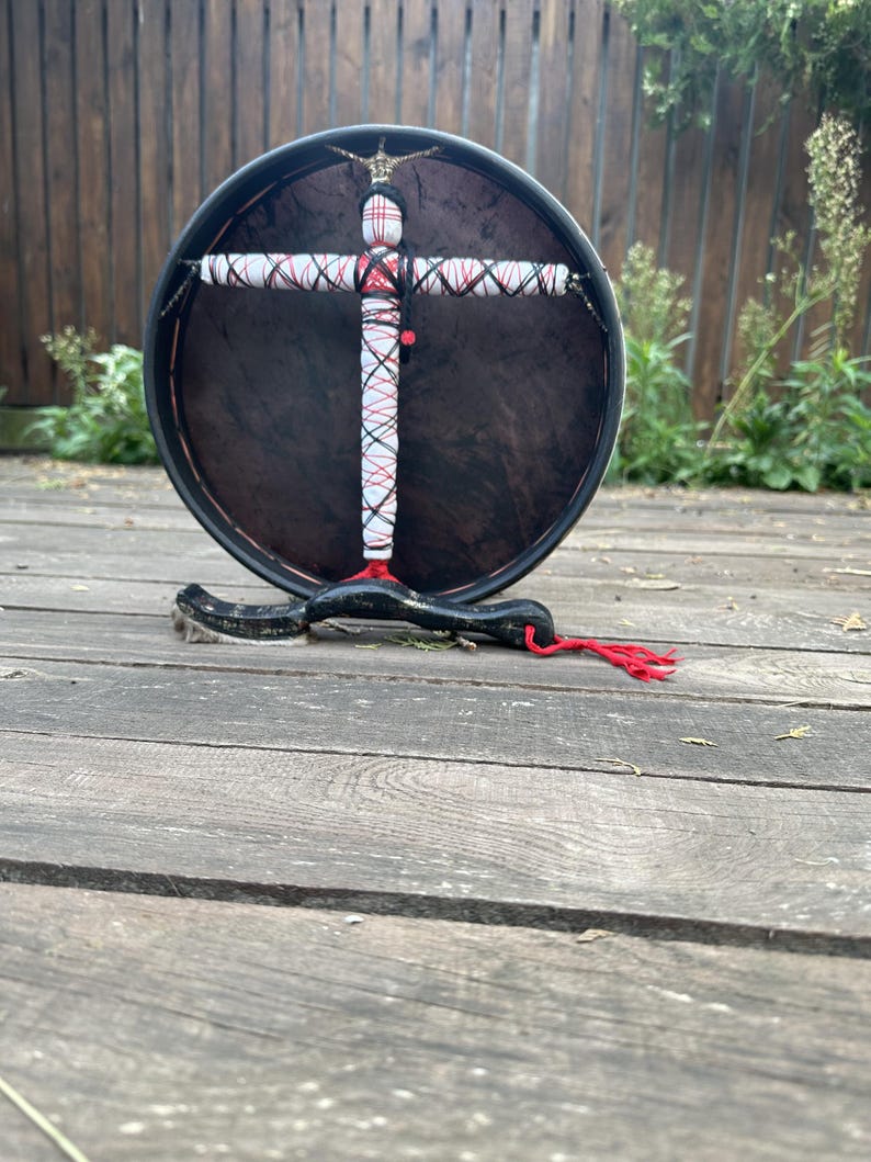 Shamanic Motanka Drum 12" — Ukrainian Folk