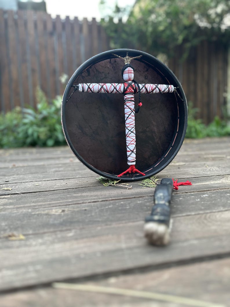 Shamanic Motanka Drum 12" — Ukrainian Folk