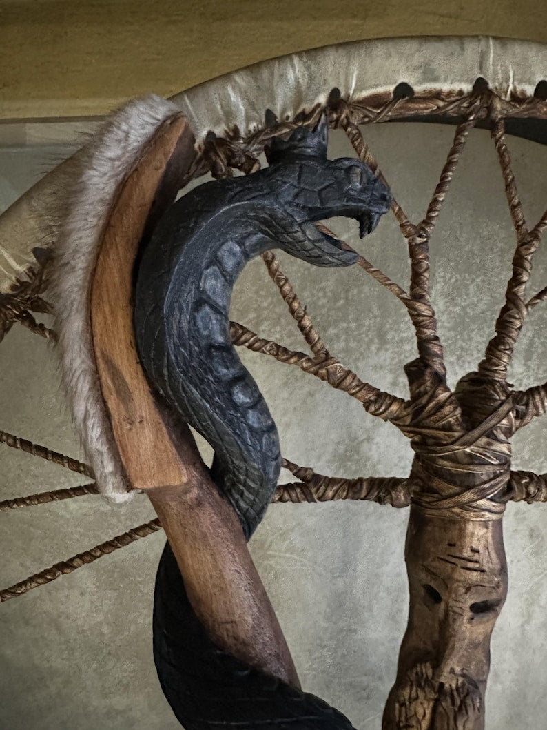 Shamanic Beater & Rattle 'Black Cobra'
