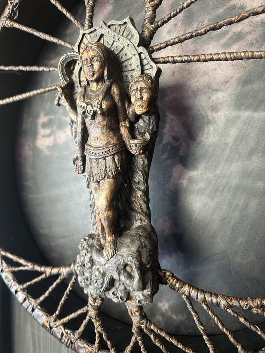 Shamanic Kali Drum 18 inch carved handle