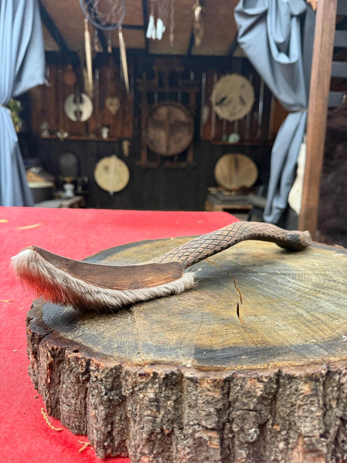 Snake beater with beaver fur head