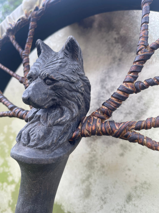 Shamanic Drum Wolf — 16"