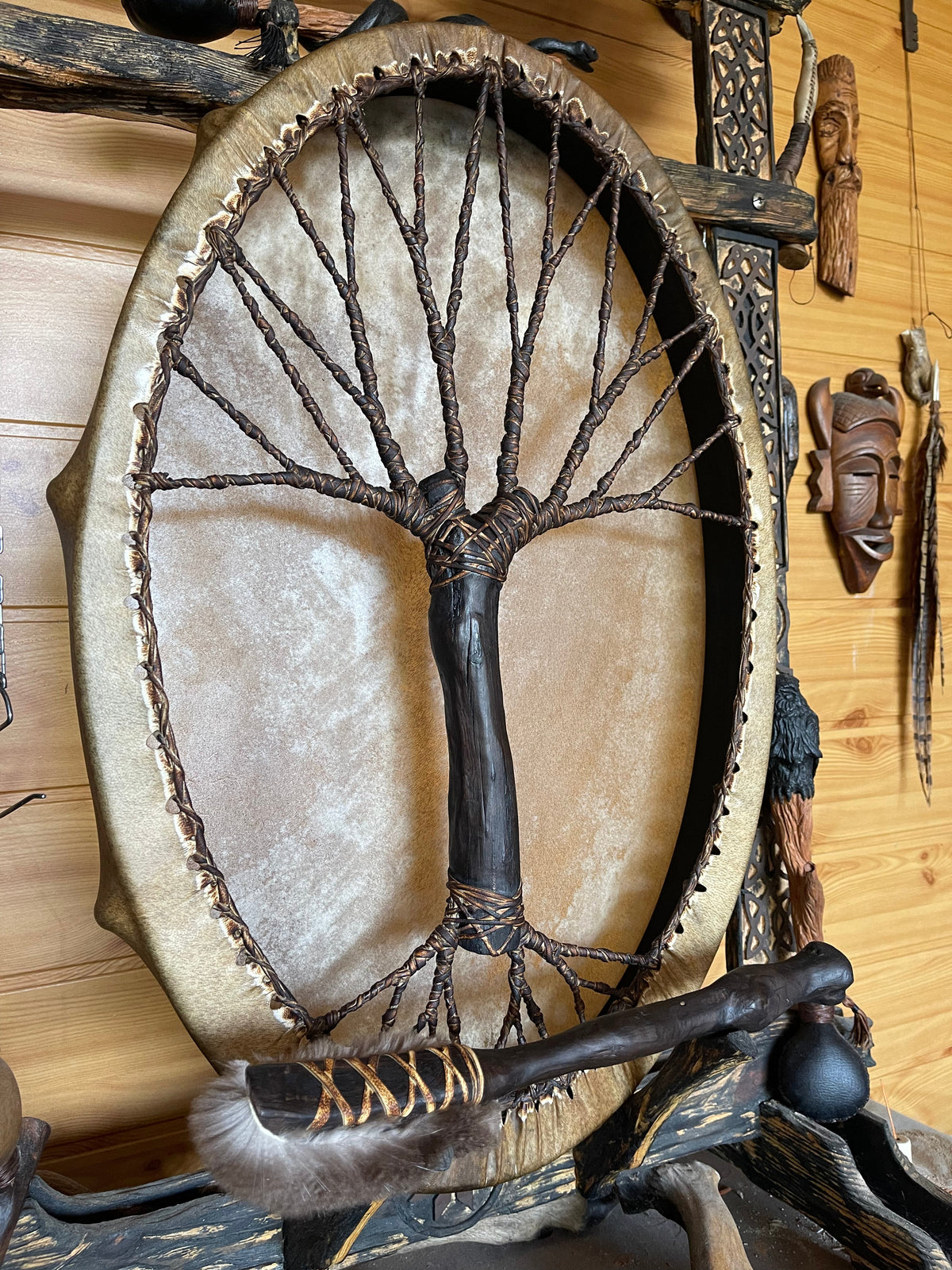 Shamanic Drum 'Tree of Life' — 28/20" Oval
