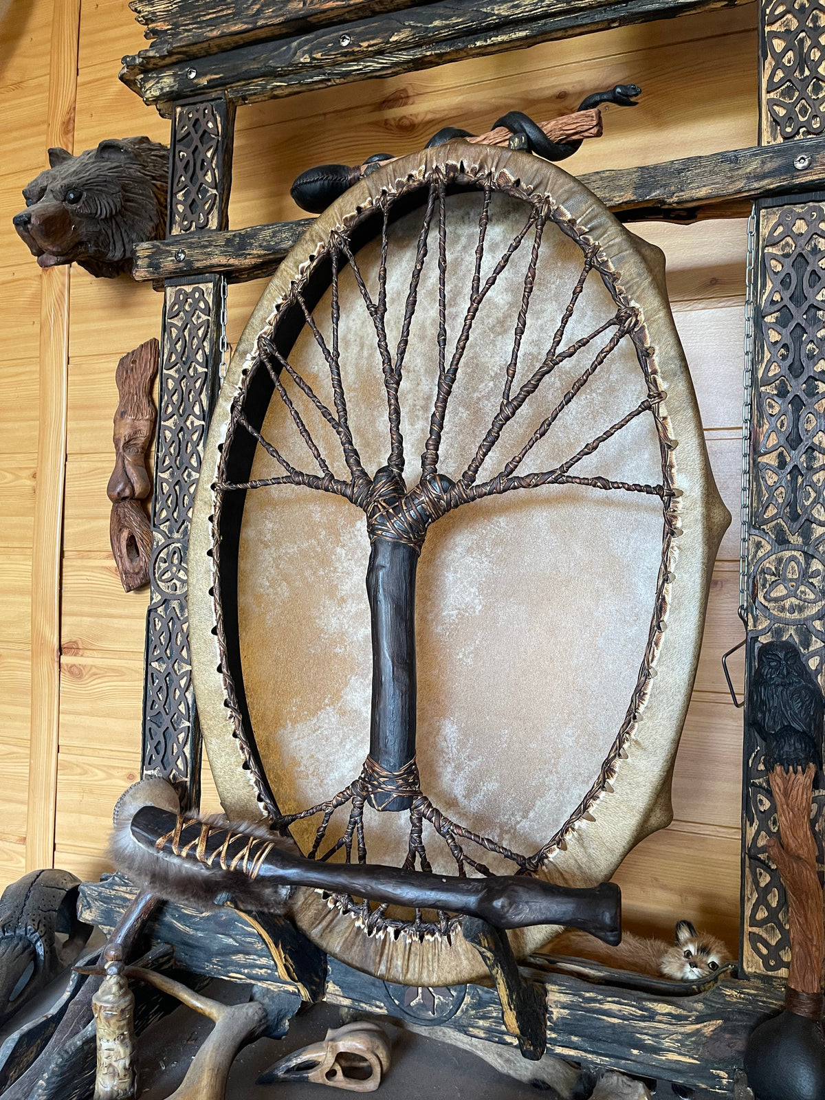 Shamanic Drum 'Tree of Life' — 28/20" Oval