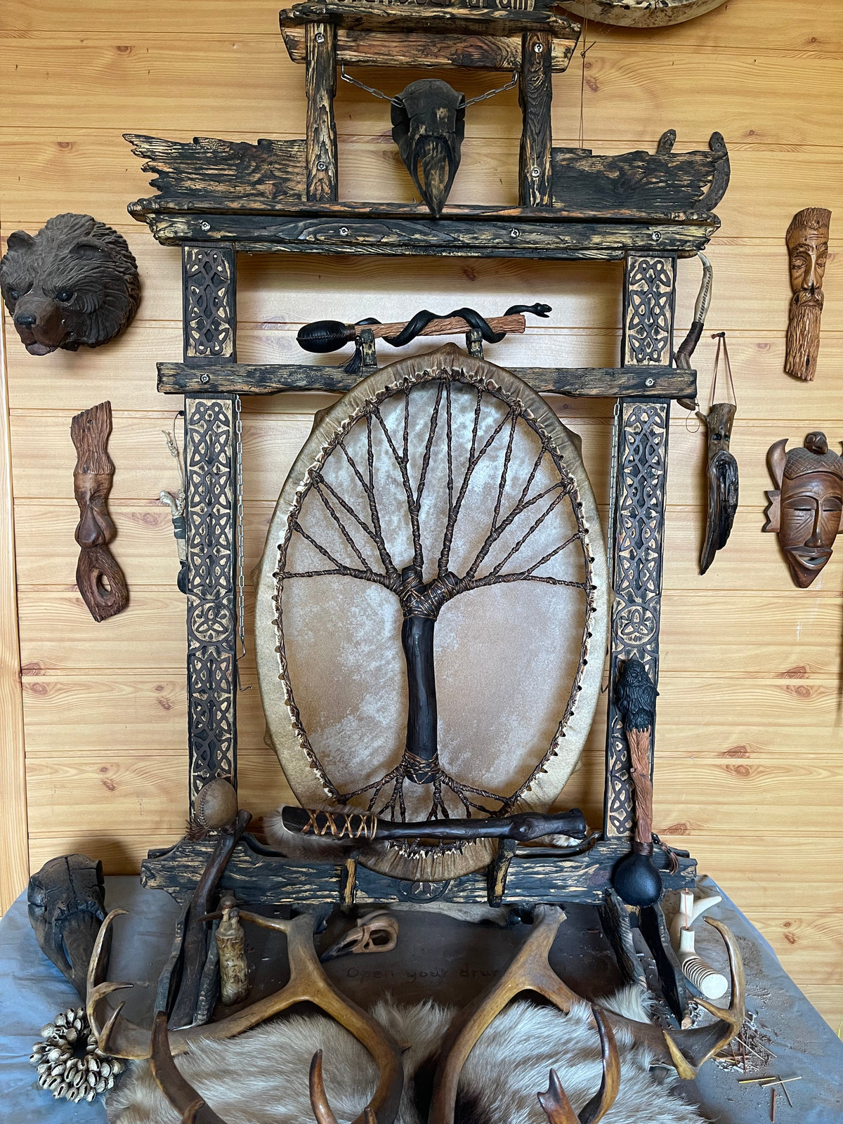 Shamanic Drum 'Tree of Life' — 28/20" Oval