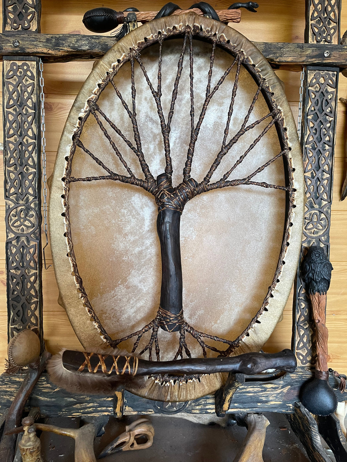 Shamanic Drum 'Tree of Life' — 28/20" Oval