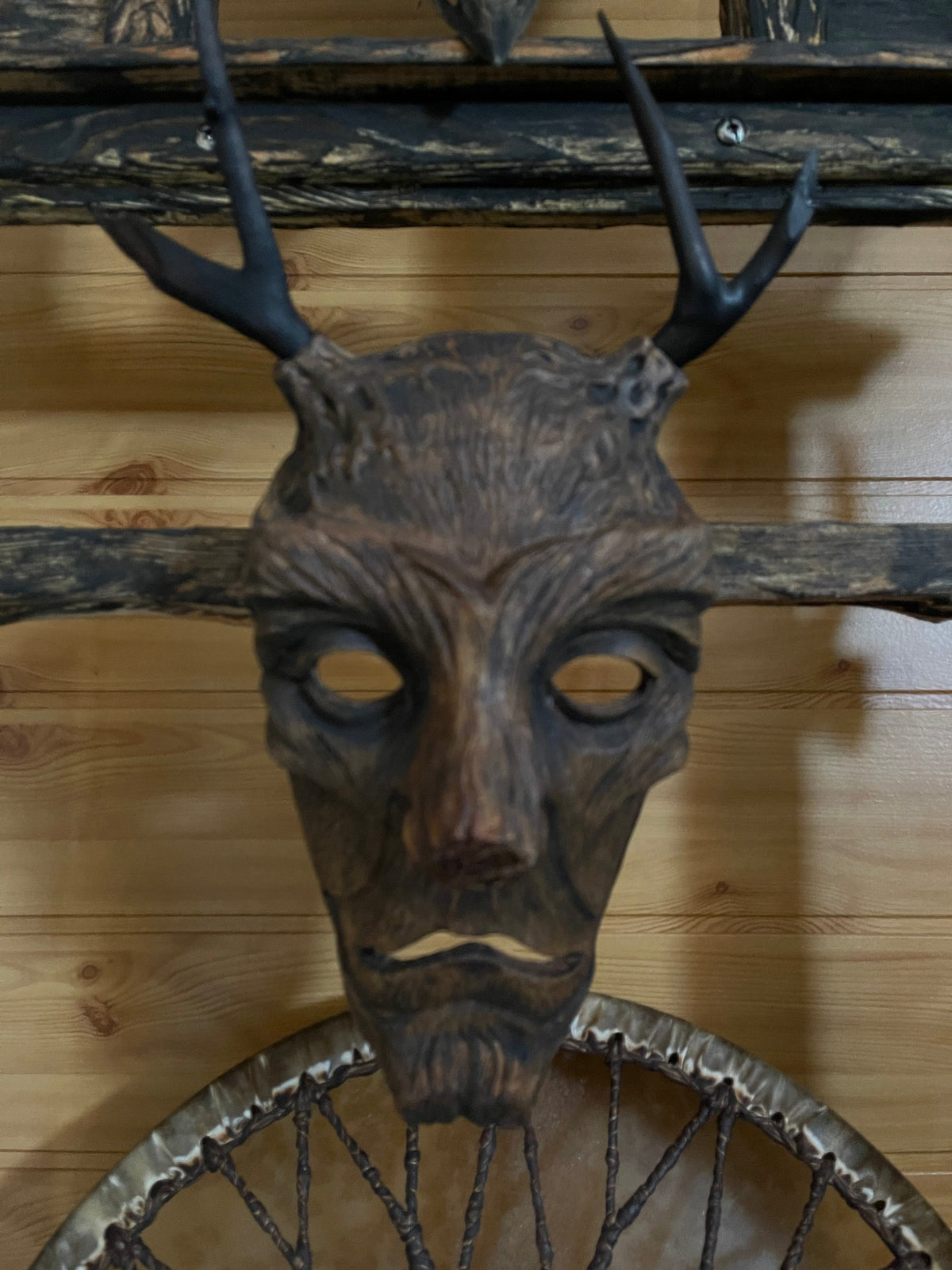 Shamanic Mask — Hand-Carved Ritual Mask