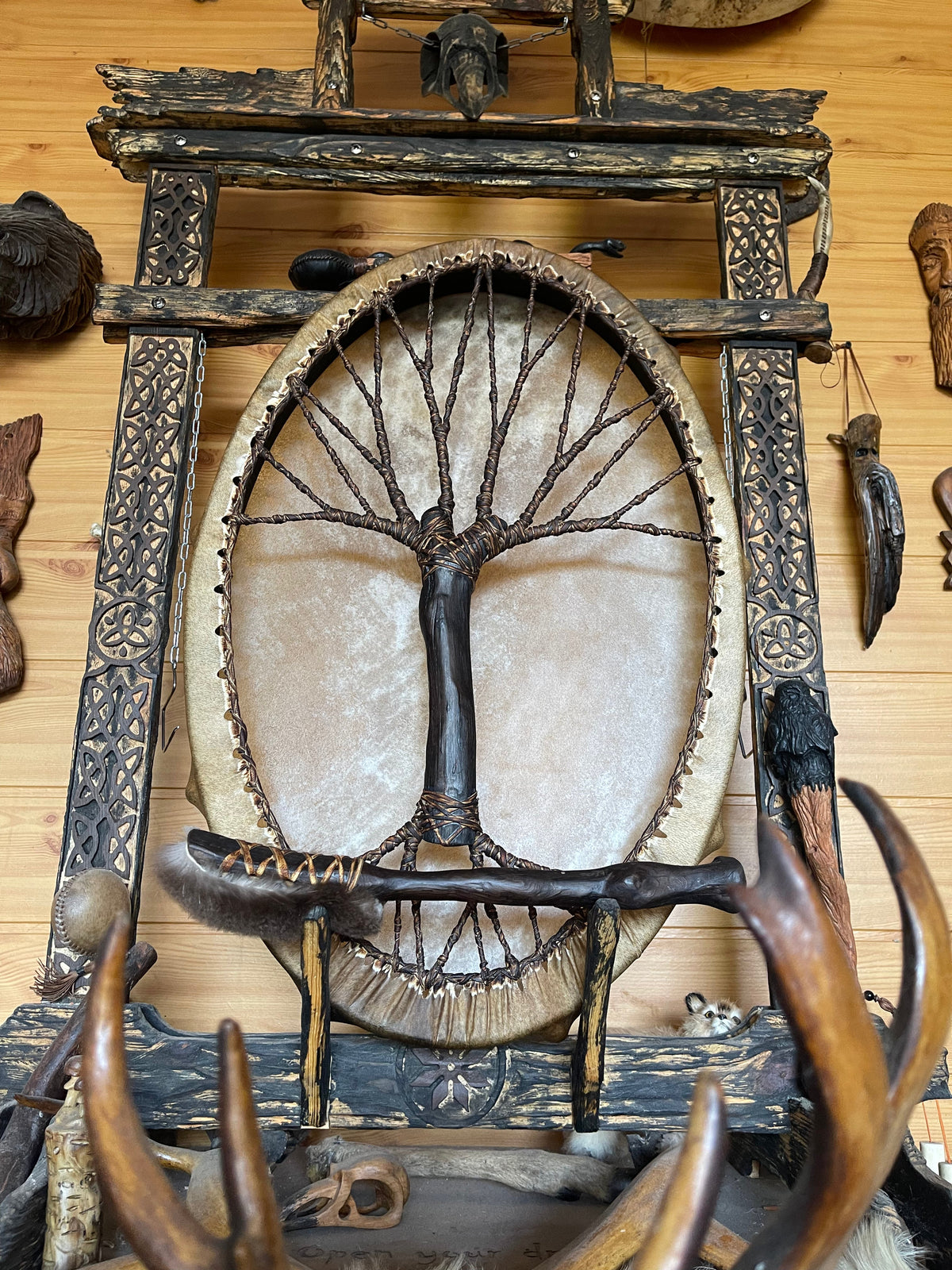 Shamanic Drum 'Tree of Life' — 28/20" Oval